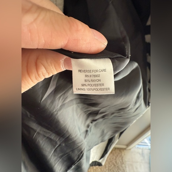 Erin London Button Up Blazer Jacket Coat Womens SZ M Black White Floral Zebra - Picture 6 of 11